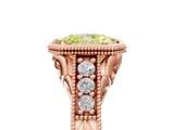 Rose gold Bezel Set Fancy Yellow Radiant  Diamond Milgrain Pave Engagement Ring_38
