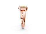 Rose gold Bezel Set Fancy Yellow Radiant  Solitaire Ring with Wide Band 4