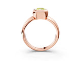 Rose gold Bezel Set Fancy Yellow Radiant  Solitaire Ring with Wide Band 5
