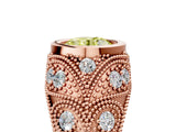 Rose gold Bezel Set Fancy Yellow Round Cut Diamond Milgrain Band Ring_5