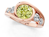 Rose gold Bezel Set Fancy Yellow Round Cut Diamond Split Shank Ring_1