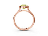 Rose gold Bezel Set Fancy Yellow Round  Cut Solitaire Ring with Tapered Band 3
