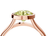 Rose gold Bezel Set Fancy Yellow Round  Cut Solitaire Ring with Tapered Band 4