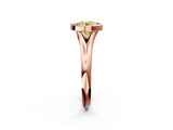 Rose gold Bezel Set Fancy Yellow Round  Solitaire Diamond Ring with Smooth Band 4