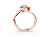 Rose gold Bezel Set Fancy Yellow Round  Solitaire Ring with Wide Band 3