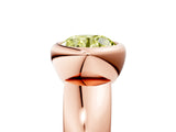 Rose gold Bezel Set Fancy Yellow Round  Solitaire Ring with Wide Band 5