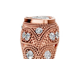 Rose gold Bezel Set Heart Cut Diamond Milgrain Band Ring_14