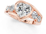 Rose gold Bezel Set Heart Cut Diamond Split Shank Ring_1