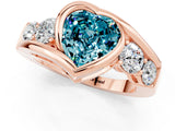 Rose gold Bezel Set Heart Cut Diamond Split Shank Ring_1