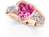 Rose gold Bezel Set Heart Cut Diamond Split Shank Ring_1