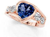 Rose gold Bezel Set Heart Cut Diamond Split Shank Ring_1