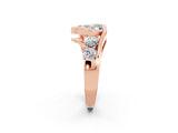 Rose gold Bezel Set Heart Cut Diamond Split Shank Ring_2