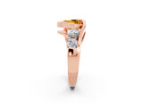Rose gold Bezel Set Heart Cut Diamond Split Shank Ring_2