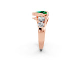 Rose gold Bezel Set Heart Cut Diamond Split Shank Ring_2