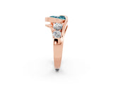 Rose gold Bezel Set Heart Cut Diamond Split Shank Ring_2
