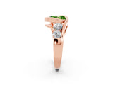 Rose gold Bezel Set Heart Cut Diamond Split Shank Ring_2