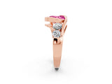 Rose gold Bezel Set Heart Cut Diamond Split Shank Ring_2