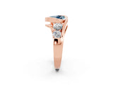 Rose gold Bezel Set Heart Cut Diamond Split Shank Ring_2