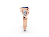 Rose gold Bezel Set Heart Cut Diamond Split Shank Ring_2