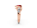 Rose gold Bezel Set Heart Cut Diamond Split Shank Ring_2
