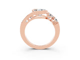 Rose gold Bezel Set Heart Cut Diamond Split Shank Ring_3