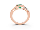 Rose gold Bezel Set Heart Cut Diamond Split Shank Ring_3