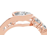 Rose gold Bezel Set Heart Cut Diamond Split Shank Ring_4