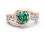 Rose gold Bezel Set Heart Cut Diamond Split Shank Ring