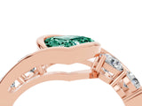 Rose gold Bezel Set Heart Cut Diamond Split Shank Ring_4
