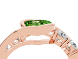 Rose gold Bezel Set Heart Cut Diamond Split Shank Ring_4