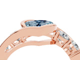 Rose gold Bezel Set Heart Cut Diamond Split Shank Ring_4