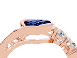 Rose gold Bezel Set Heart Cut Diamond Split Shank Ring_4