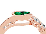 Rose gold Bezel Set Heart Cut Diamond Split Shank Ring_4
