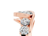 Rose gold Bezel Set Heart Cut Diamond Split Shank Ring_5
