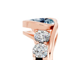 Rose gold Bezel Set Heart Cut Diamond Split Shank Ring_5
