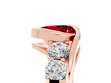 Rose gold Bezel Set Heart Cut Diamond Split Shank Ring_5