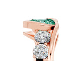 Rose gold Bezel Set Heart Cut Diamond Split Shank Ring_5