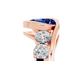 Rose gold Bezel Set Heart Cut Diamond Split Shank Ring_5
