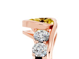 Rose gold Bezel Set Heart Cut Diamond Split Shank Ring_5