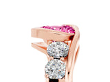 Rose gold Bezel Set Heart Cut Diamond Split Shank Ring_5