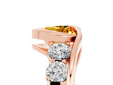 Rose gold Bezel Set Heart Cut Diamond Split Shank Ring_5