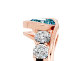 Rose gold Bezel Set Heart Cut Diamond Split Shank Ring_5