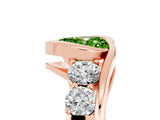 Rose gold Bezel Set Heart Cut Diamond Split Shank Ring_5