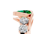 Rose gold Bezel Set Heart Cut Diamond Split Shank Ring_5