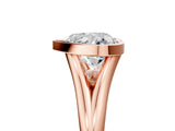 Rose gold Bezel Set Heart Cut Solitaire Ring with Tapered Band 1