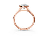 Rose gold Bezel Set Heart Cut Solitaire Ring with Tapered Band 5