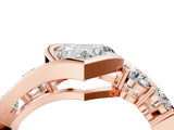 Rose gold Bezel Set Heart Diamond Split Shank Ring_7