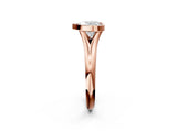 Rose gold Bezel Set Heart Solitaire Diamond Ring with Smooth Band 3