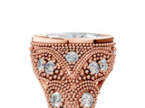Rose gold Bezel Set Marquise Cut Diamond Milgrain Band Ring_14