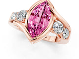 Rose gold Bezel Set Marquise Cut Diamond Split Shank Ring_1